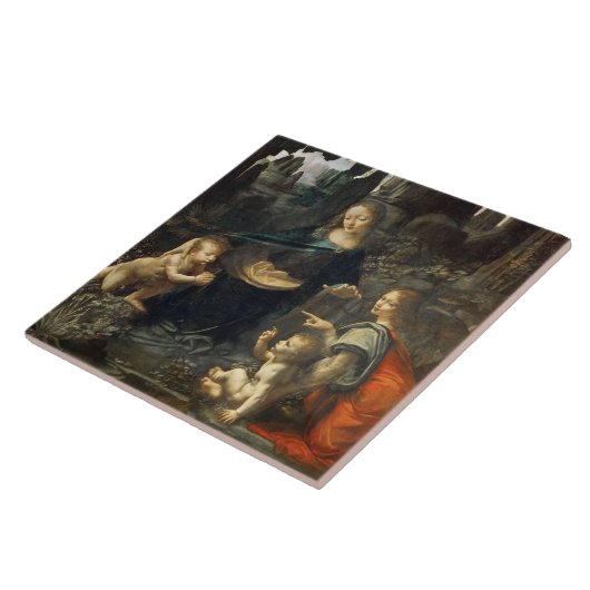 Maagd van de Rocks, Leonardo da Vinci Tegeltje (Zijkant)