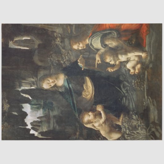 Maagd van de Rocks, Leonardo da Vinci Tissuepapier (Voorkant)