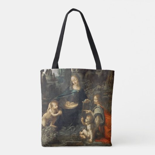 Maagd van de Rocks, Leonardo da Vinci Tote Bag (Achterkant)