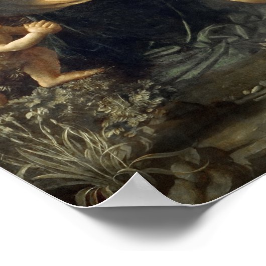 Maagd van de Rocks - Louvre - Leonardo - Poster (Hoek)