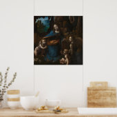 maagd van de rotsen poster (Keuken)