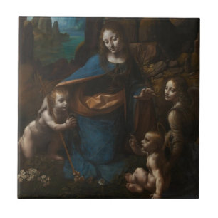 maagd van de rotsen tegeltje