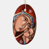 Maagd van de Sweet Kiss-kerstversiering Keramisch Ornament (Rechts)