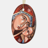 Maagd van de Sweet Kiss-kerstversiering Keramisch Ornament (Links)