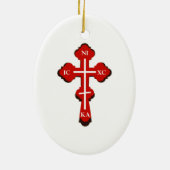 Maagd van de Sweet Kiss-kerstversiering Keramisch Ornament (Achterkant)