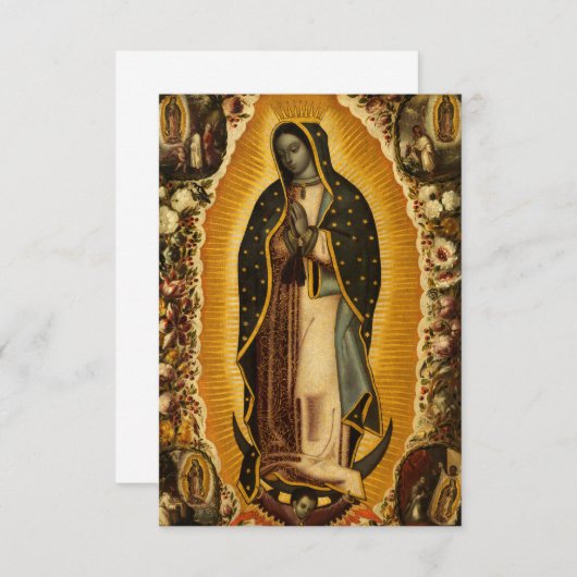 Maagd van Guadalupe door Manuel de Arellano Bedankkaart (Voorkant / Achterkant)