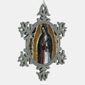 Maagd van Guadalupe, onze dame Tin Sneeuwvlok Ornament (Links)