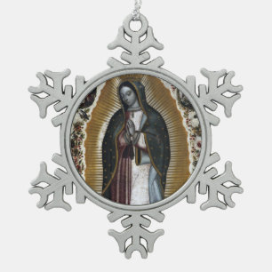 Maagd van Guadalupe, onze dame Tin Sneeuwvlok Ornament
