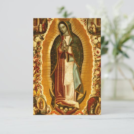 Maagd van Guadalupe Our Lady Mary Bedankkaart (Staand voorkant)
