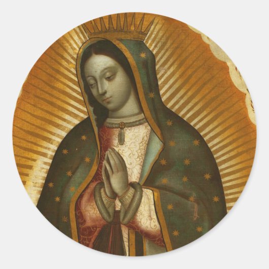Maagd van Guadalupe Our Lady Mary Ronde Sticker (Voorkant)