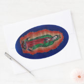 Maagd van Guadalupe Ovale Sticker (Envelop)