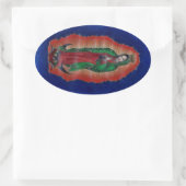 Maagd van Guadalupe Ovale Sticker (Tas)