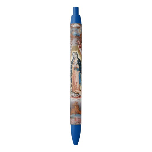 "Maagd van Guadalupe" religieuze kunstpen Blauwe Inkt Pen (Voorkant Verticaal)