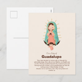 Maagd van Guadalupe vastgehouden door een engel Feestdagenkaart