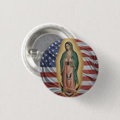 Maagd van Guadalupe - VS Ronde Button 3,2 Cm (Voorkant /achterkant)