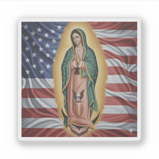 Maagd van Guadalupe - VS Sticker (Voorkant)