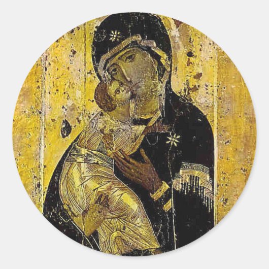 Maagd van Kiev Oekraïens Icon Madonna Ronde Sticker (Voorkant)