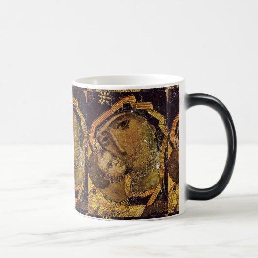 Maagd van Kiev Ukraine Madonna MorphingMug Closeup Magische Mok (Rechts)