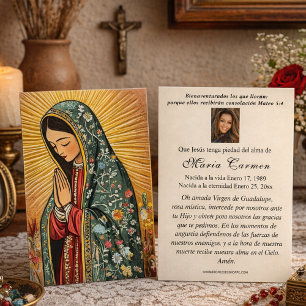 Maagd van Mexico Guadalupe Spaanse Gebedsdienst Visitekaartje