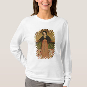 Maagd van Misericordia, details van het midden T-shirt