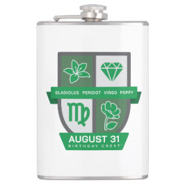 Maagd Verjaardag Crest™ voor 23-31 Augustus Fles Heupfles
