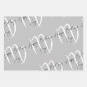 Maagd Verjaardag Grijs/Zwart Inpakpapier Vel (Voorkant 3)