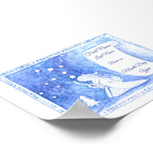 Maagd verjaardag kunst print (Hoek)