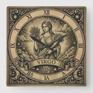 Maagd Vintage Zodiac Wandklok
