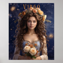 Maagd Vrouw astrologisch Poster