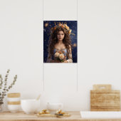 Maagd Vrouw Astrologische Poster (Keuken)