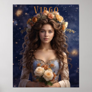 Maagd Vrouw Astrologische Poster