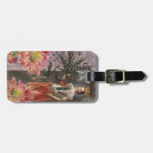 Maagd Vrouw Portret Antiek Kleurrijke Rijk Bagagelabel (Voorkant horizontaal)