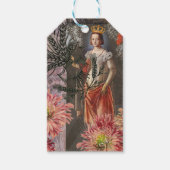 Maagd Vrouw Portret Antiek Kleurrijke Rijk Cadeaulabel (Voorkant)