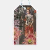 Maagd Vrouw Portret Antiek Kleurrijke Rijk Cadeaulabel (Achterkant)