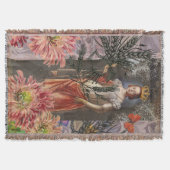 Maagd Vrouw Portret Antiek Kleurrijke Rijk Deken (Voorkant)