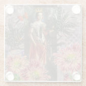 Maagd Vrouw Portret Antiek Kleurrijke Rijk Glazen Onderzetter (Achterkant)