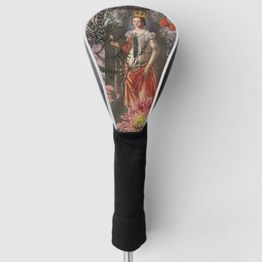 Maagd Vrouw Portret Antiek Kleurrijke Rijk Golfheadcover (Voorkant)
