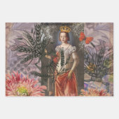 Maagd Vrouw Portret Antiek Kleurrijke Rijk Inpakpapier Vel (Voorkant)
