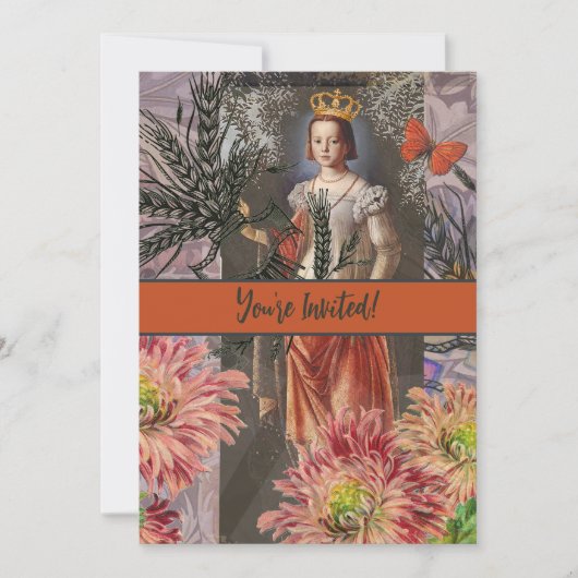 Maagd Vrouw Portret Antiek Kleurrijke Rijk Kaart (Voorkant)