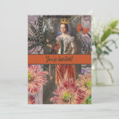 Maagd Vrouw Portret Antiek Kleurrijke Rijk Kaart (Staand voorkant)