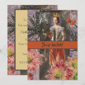 Maagd Vrouw Portret Antiek Kleurrijke Rijk Kaart (Voorkant / Achterkant)