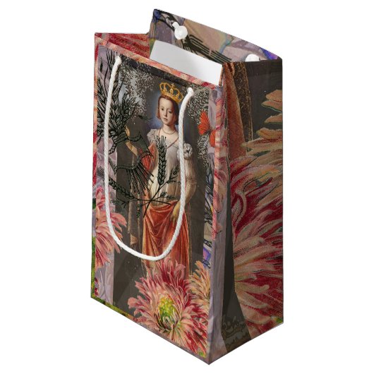 Maagd Vrouw Portret Antiek Kleurrijke Rijk Klein Cadeauzakje (Voorkant Gekanteld)