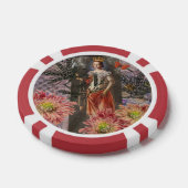 Maagd Vrouw Portret Antiek Kleurrijke Rijk Poker Chips (Enkel)