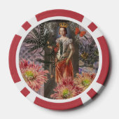 Maagd Vrouw Portret Antiek Kleurrijke Rijk Poker Chips (Achterkant)