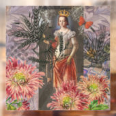 Maagd Vrouw Portret Antiek Kleurrijke Rijk Raamsticker (Vel 2)