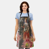 Maagd Vrouw Portret Antiek Kleurrijke Rijk Schort (Gedragen)
