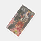 Maagd Vrouw Portret Antiek Kleurrijke Rijk Servet (Hoek)