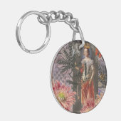 Maagd Vrouw Portret Antiek Kleurrijke Rijk Sleutelhanger (Voorkant Links)