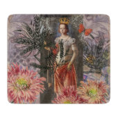 Maagd Vrouw Portret Antiek Kleurrijke Rijk Snijplank (Voorkant)