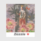 Maagd Vrouw Portret Antiek Kleurrijke Rijk Sticker (Vel)